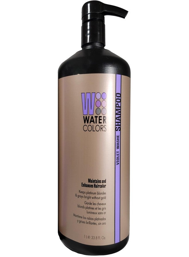 Watercolors Semi Permanent Color Depositing Shampoo. Sulfate & Paraben Free to Maintain & Enhance Hair Color VIOLET WASHE LITER - Image 1